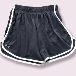 Under Armour Heat Gear Shorts - Gray w/ white stripes - Size small